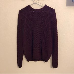 Vintage Style Knit Burgundy Sweater